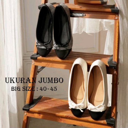 FLAT SHOES BIG SIZE 40-41-42-43-44-45 Sepatu Wanita Ukuran Besar Kaki Jumbo - Sapatu Flat Kasual Formal Pesta Ballet