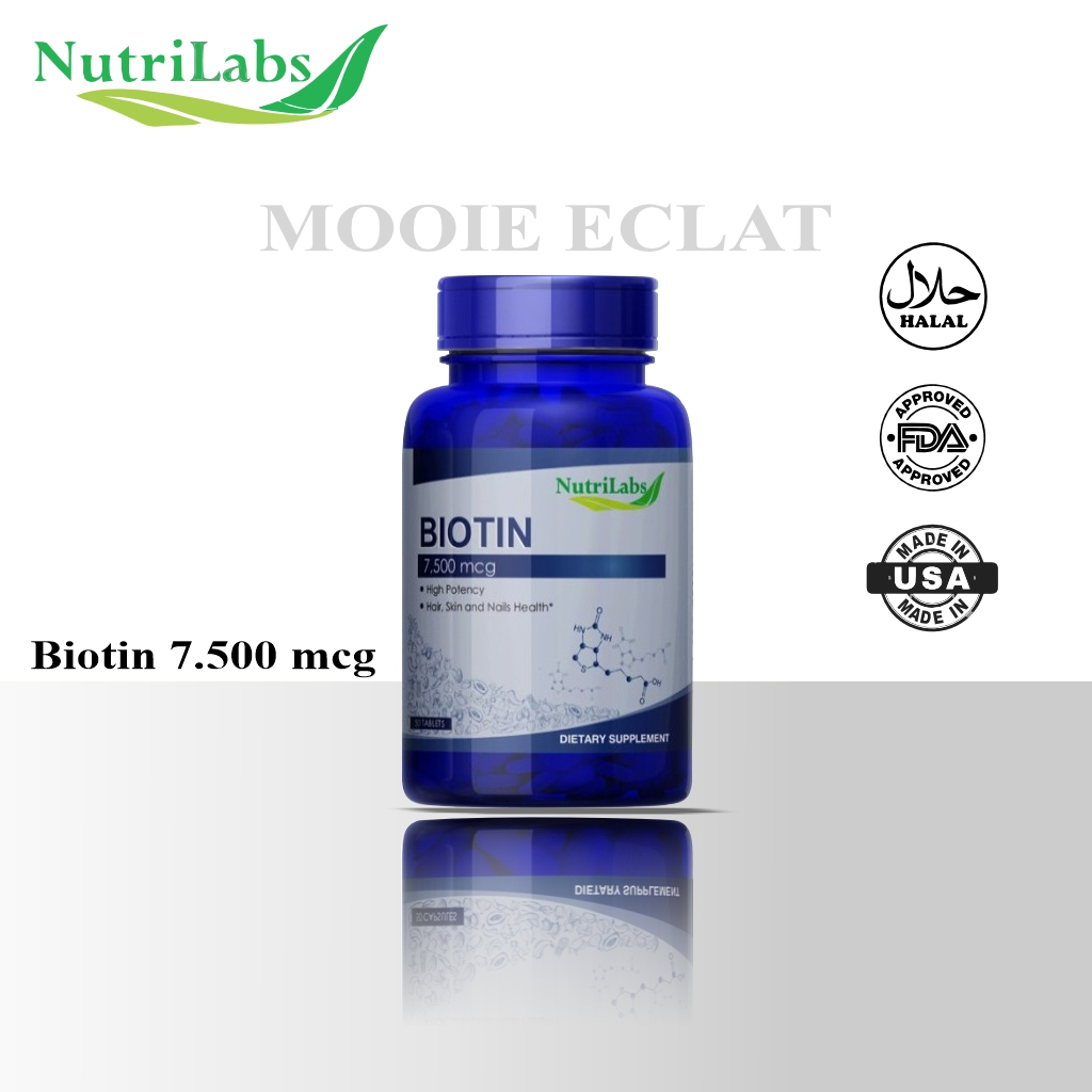 NutriLabs Biotin 7500 Mcg - Vitamin Penumbuh Rambut Original USA