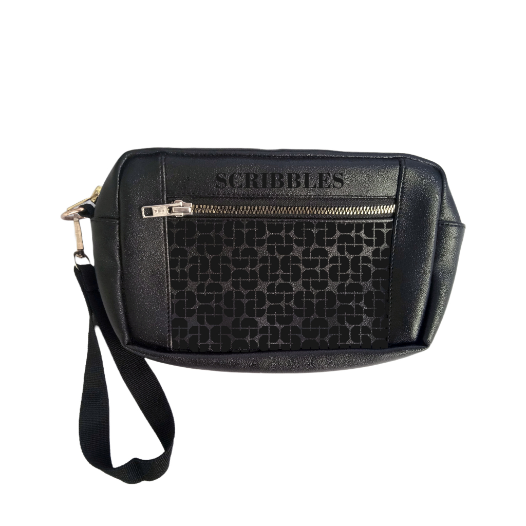 ( Gratis Stiker ) Tas Pria Handbag Clutch Bag Scribbles Aludra Kulit Sintetis