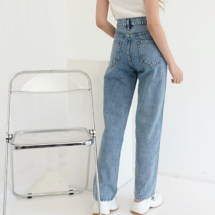 Celana Panjang Boyfriend Jeans Wanita | Celana Highwaist Jeans | Boyfriend Loose Ripped Salbila HOPYLOVY