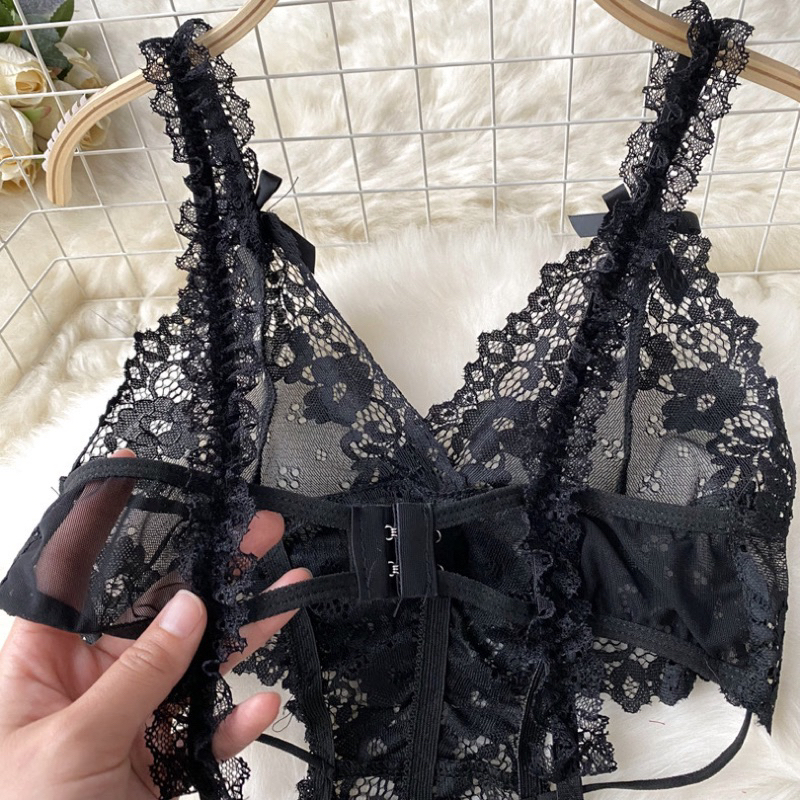 Crystal HANNAH Lingerie sexy lace baju tidur sexy lingerie wanita / Lingerie bodysuits open crotch baju tidur sexy lingerie 179