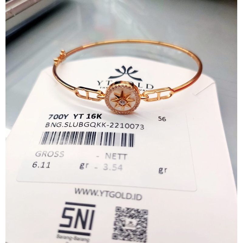 gelang emas asli kdr 700 model bintang bermata