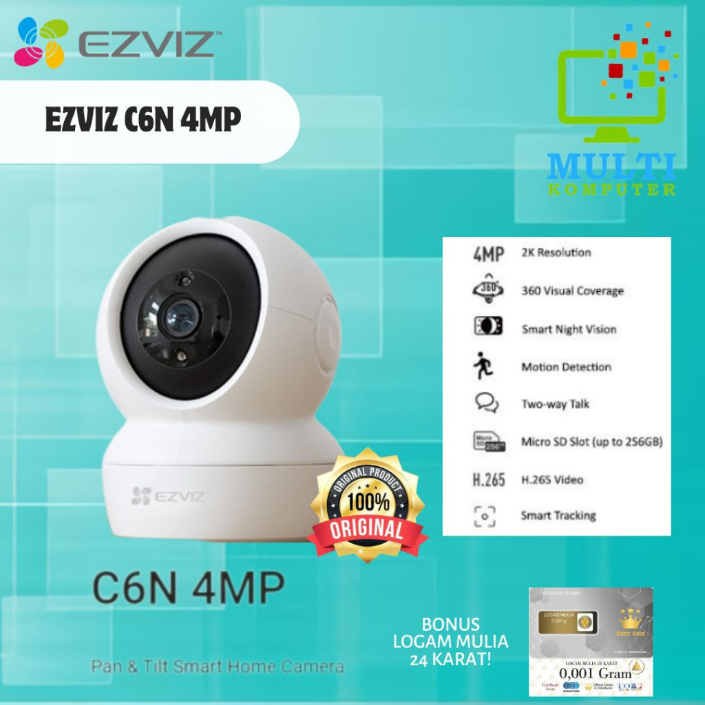 CCTV WIFI KAMERA IP CAMERA PTZ EZVIZ C6N 4MP 2K