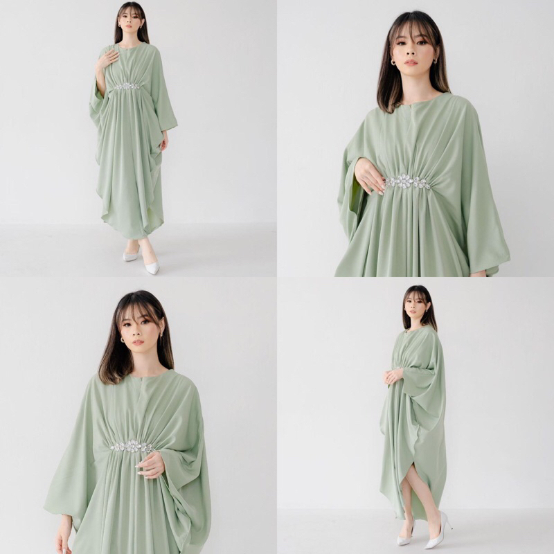 Keanu Diamon Kaftan | Kaftan Cantik Polos Mewah Premium allsize kembaran dress panjang