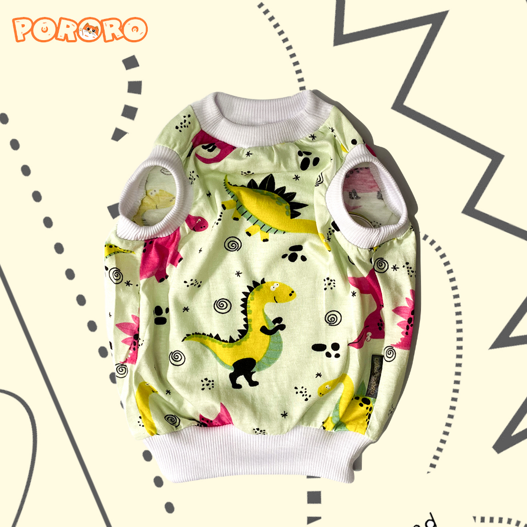 Pororo - T-Shirt Kucing Motif Dino lucu Murah Aksesoris Hewan