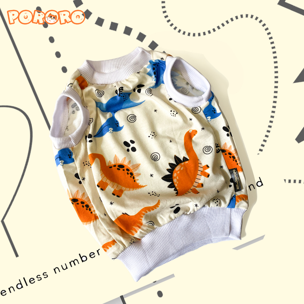 Pororo - T-Shirt Kucing Motif Dino lucu Murah Aksesoris Hewan