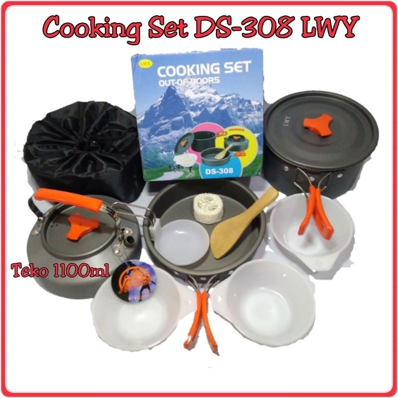 Cooking set TZ311 DS308 DS311 LWY teko alat masak camping