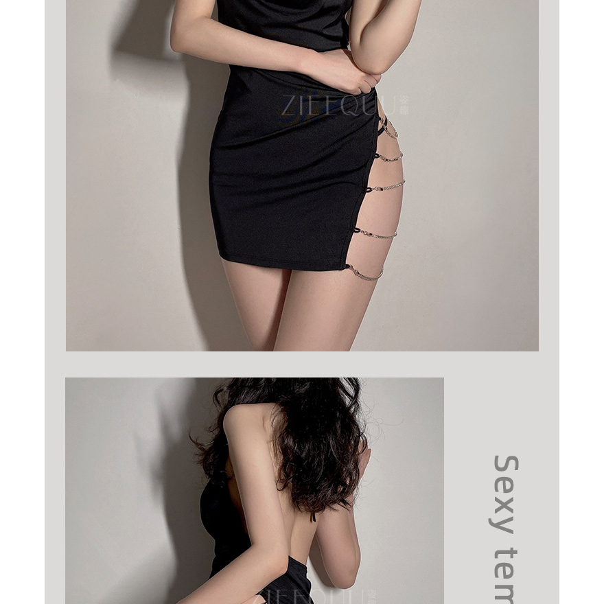 Dress Sexy Gaun Import Seksi Hitam Putih Sundress Mini