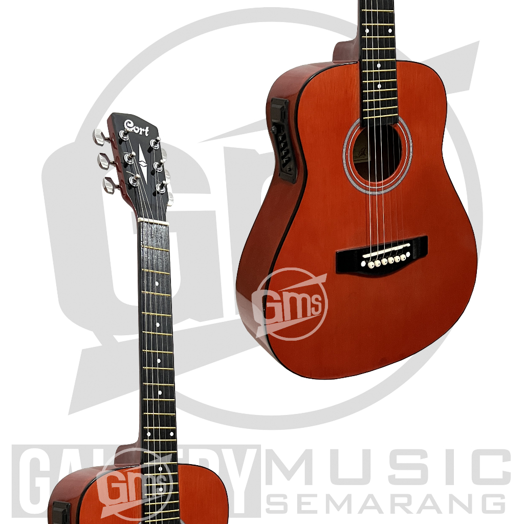 Gitar Akustik Elektrik ¾  Cort Custom Tanam Besi Gitar 3/4 Cort Custom Termurah Eq 7545R Paket Super Komplit