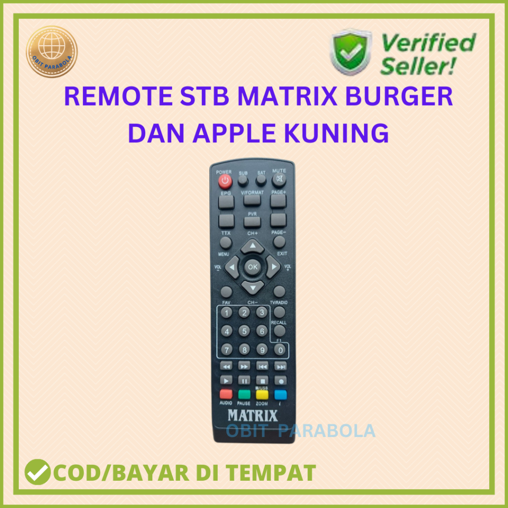 MATRIX REMOTE STB MATRIX BURGER DAN STB MATRIX APPLE KUNING