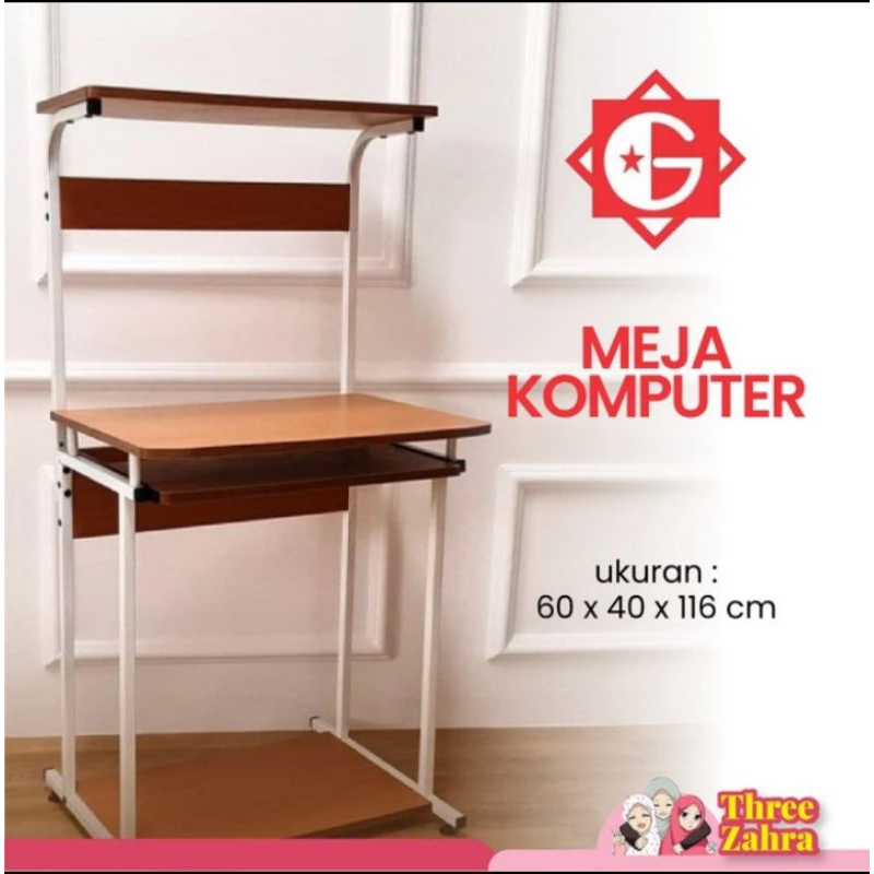 Meja Komputer / meja rangka besi / minimalis / GRACE / rak komputer