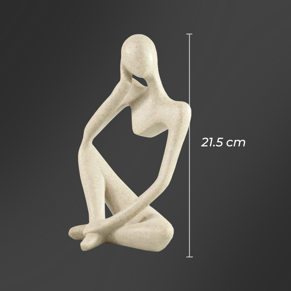 Pajangan Dekorasi Nordic Abstract Thinker Statue Resin Style A - Z090 - Beige