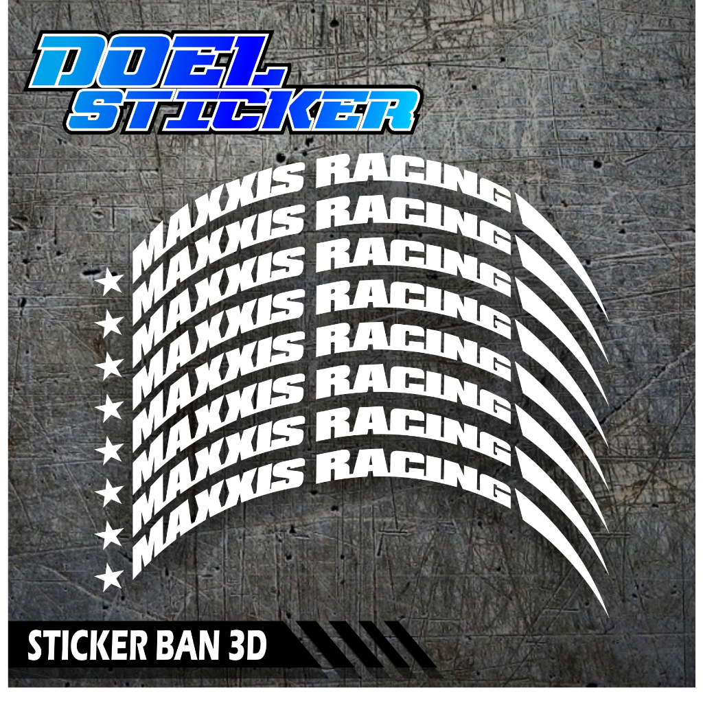 Tire Bomb / Sticker Ban Motor 3D / Font Ban Aksesoris Motor Maxxis Racing Doel 001