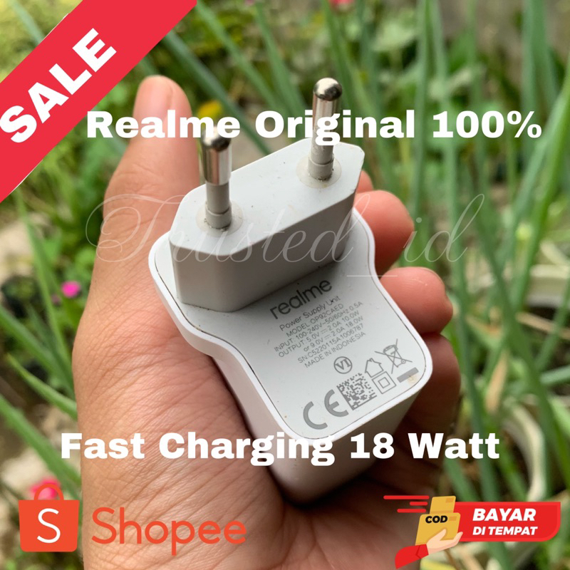 adaptor Charger Realme 18W Fast charging Batok ori asli Original bekas second box hp realme C17