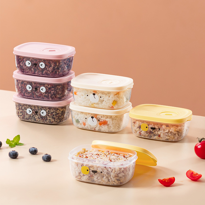 Kotak Makan Mini Toples Tempat Penyimpanan Makanan Lucu Kedap Udara Tahan Panas Dingin Serbaguna Wadah Bekal Makan Siang Kacang-kacangan Sayuran Nasi Buah Snack Kuah Dengan/Tanpa Saringan Bento Box Lunch Box Microwave Food Storage