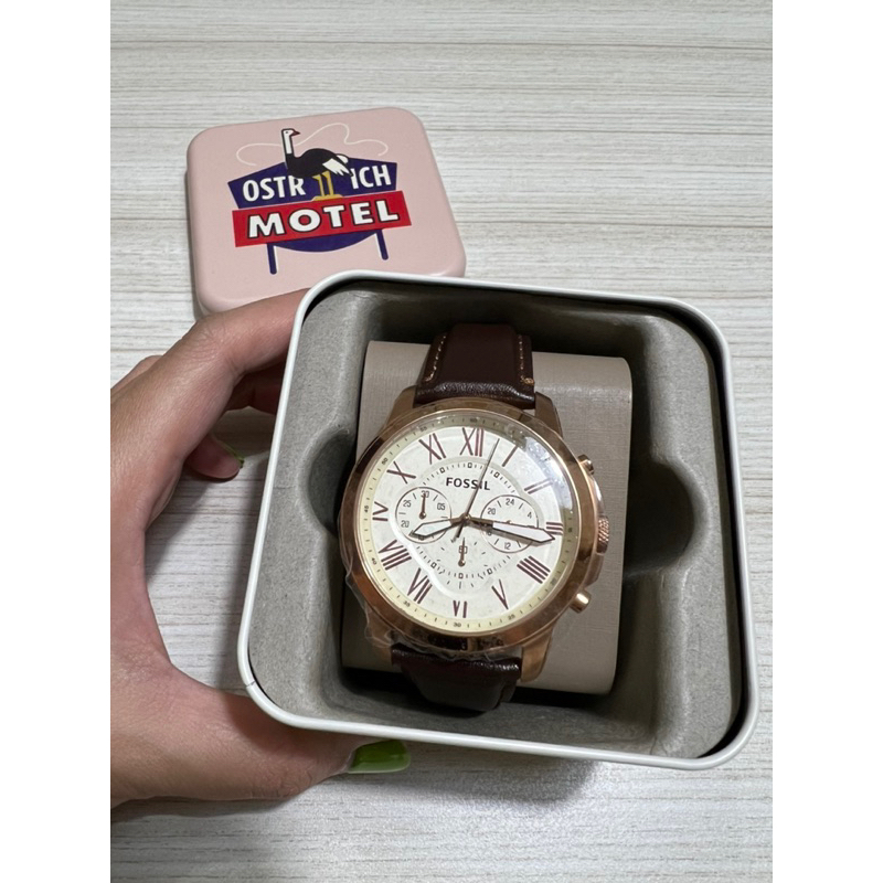 F*ssil Grant Chronograph Brown Leather Watch FS4991
