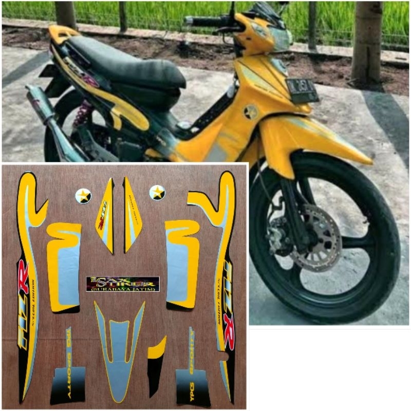 Striping original Yamaha F1ZR Caltex kuning tahun 2000 2001