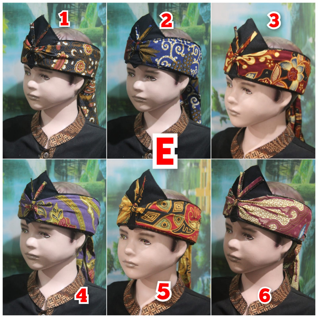 Iket sunda blangkon anak tradisional mahkuta wangsa totopong model atas bolong min order 10 pcs ( GS 03)