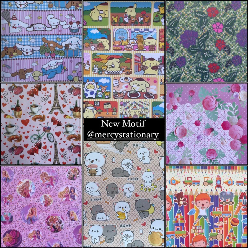 Kertas Kado Sanwa Motif Lengkap Polos Garis