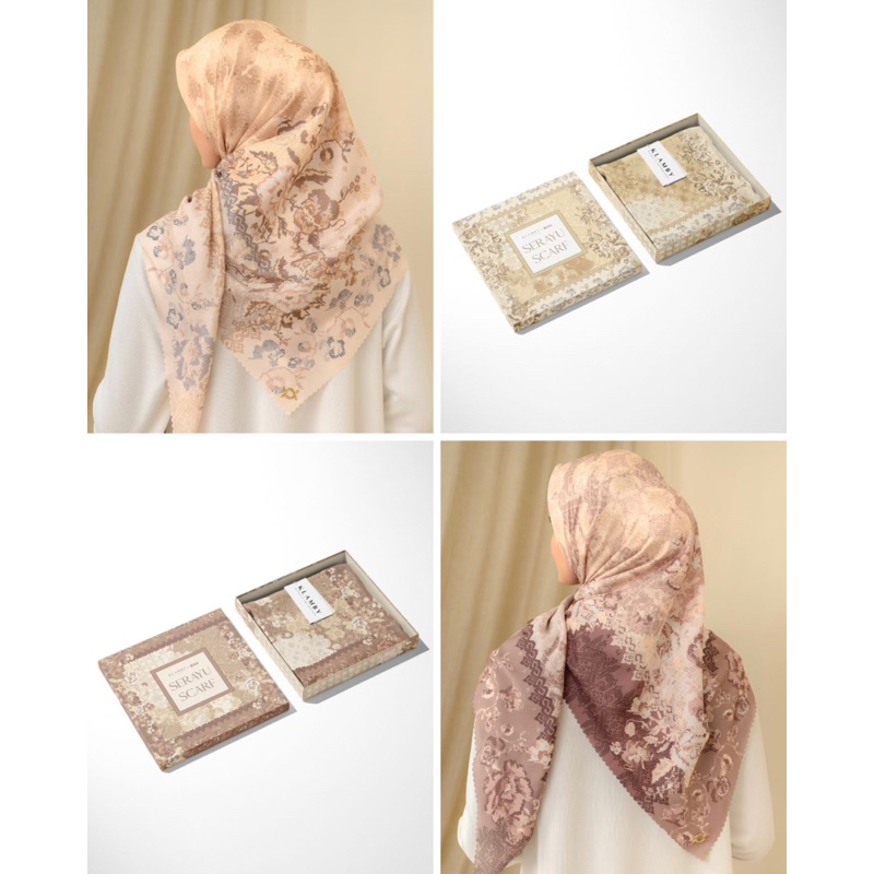 Serayu series scarf wearing klamby voal scarf wk sunburst cedarwood