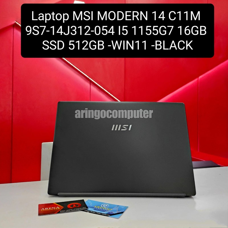 Laptop MSI MODERN 14 C11M 9S7-14J312-054 I5 1155G7 16GB -SSD 512GB -WIN11 -BLACK