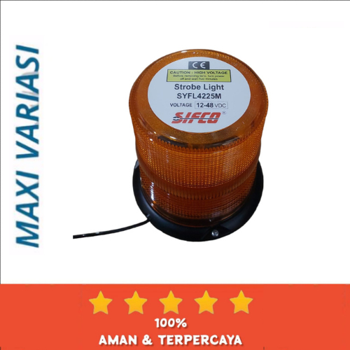 Lampu Rotary Warning Light Magnet Tempel Sifco 4225M LED 7 Mode Kedip 12V-48V
