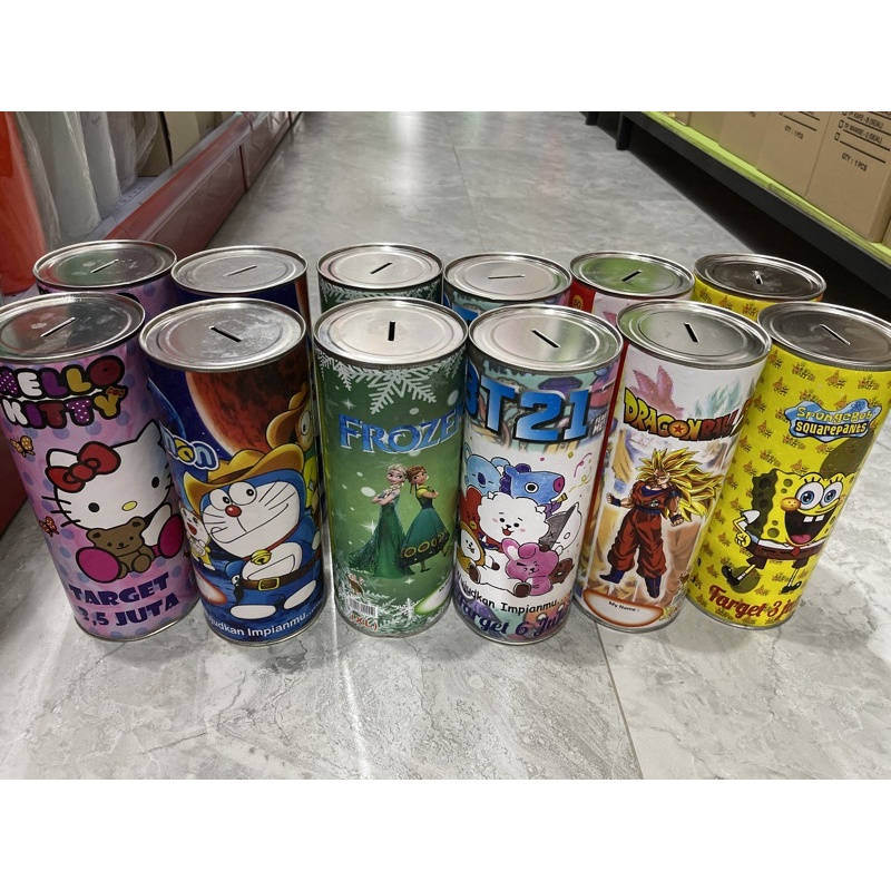 Viral Celengan Target / Celengan Bulat XL motif Animasi