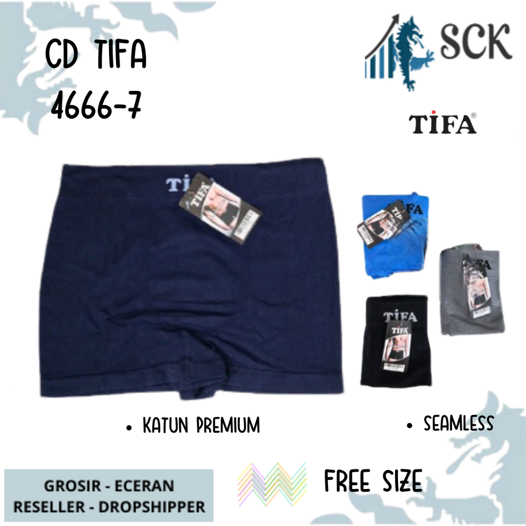 CD Pria TIFA 4666-7 Model BOXER Bahan Katun Premium model Sporty katun SIZE M L XL - sckmenwear GROSIR