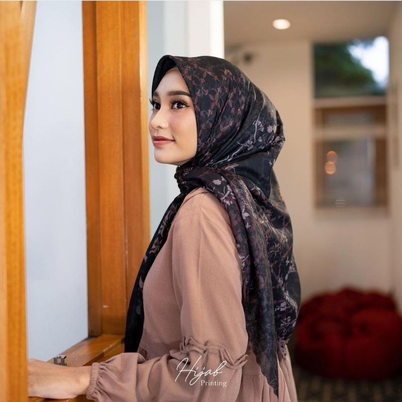 Motif selaras Hijab custom nama logo brand sendiri bahan voal ultima ultrafine jilbab kerudung voal 