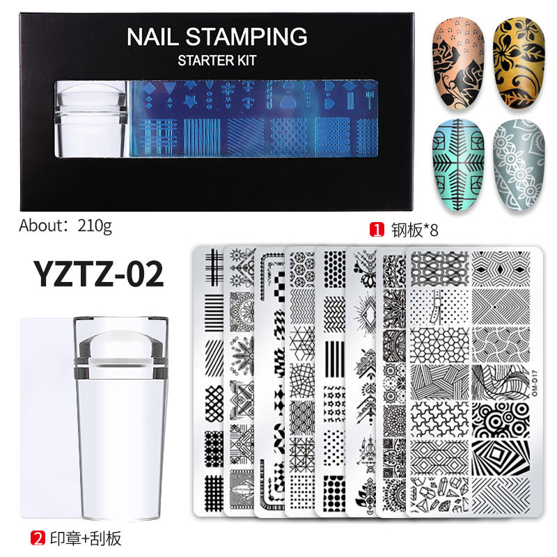 1Set Stamper+Scraper+Plat Buat Gambar Untuk Nail Art / Manicure Diy