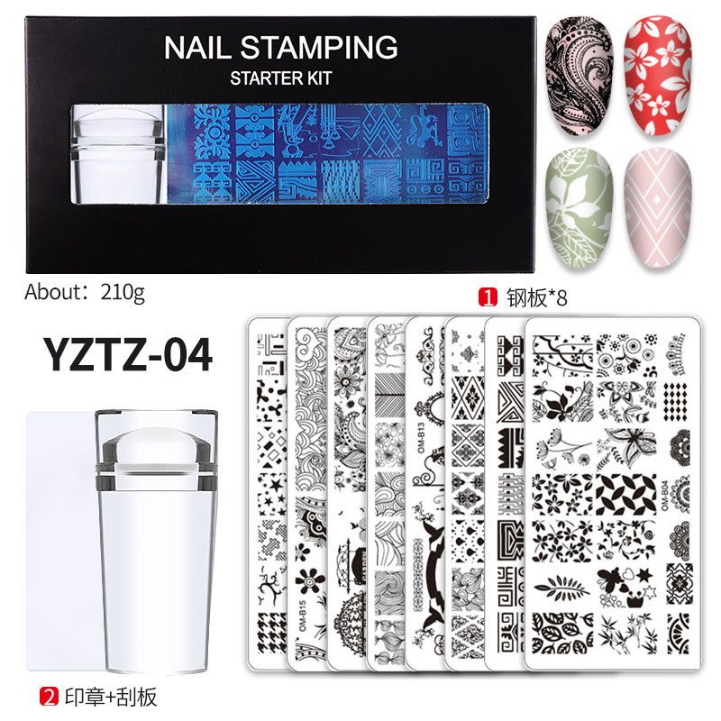 1Set Stamper+Scraper+Plat Buat Gambar Untuk Nail Art / Manicure Diy