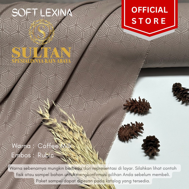 50CM EMBOS RUBIC SOFT LEXINA COFFEE MILK KAIN SULTAN (MEREK LAMA: SOFT LEXUS)