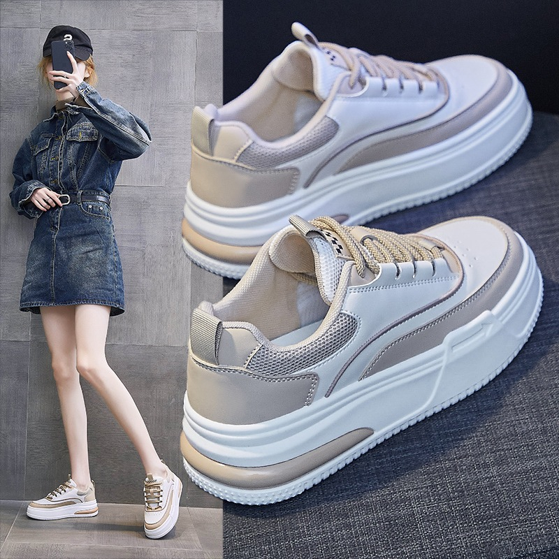 Sepatu Sneaker Wanita Import Tinggi Putih Korea Kasual 1051