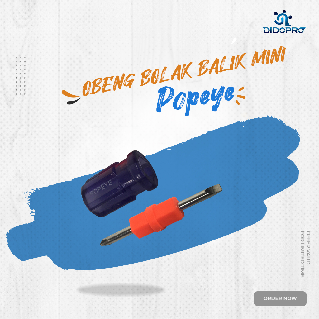 Popeye Obeng Cebol 2 way Bolak Balik Pendek Mini