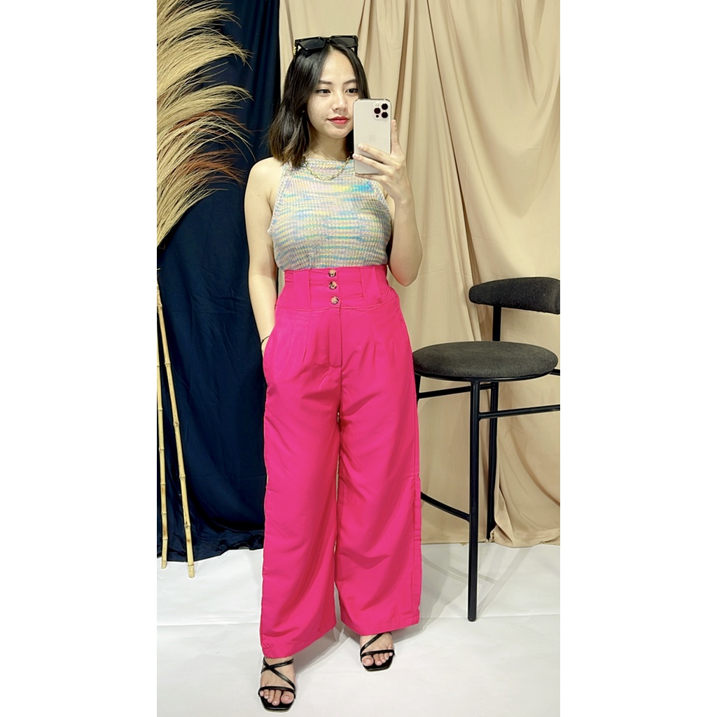 JADE HIGHWAIST / PANTS KANCING DEPAN SUSUN