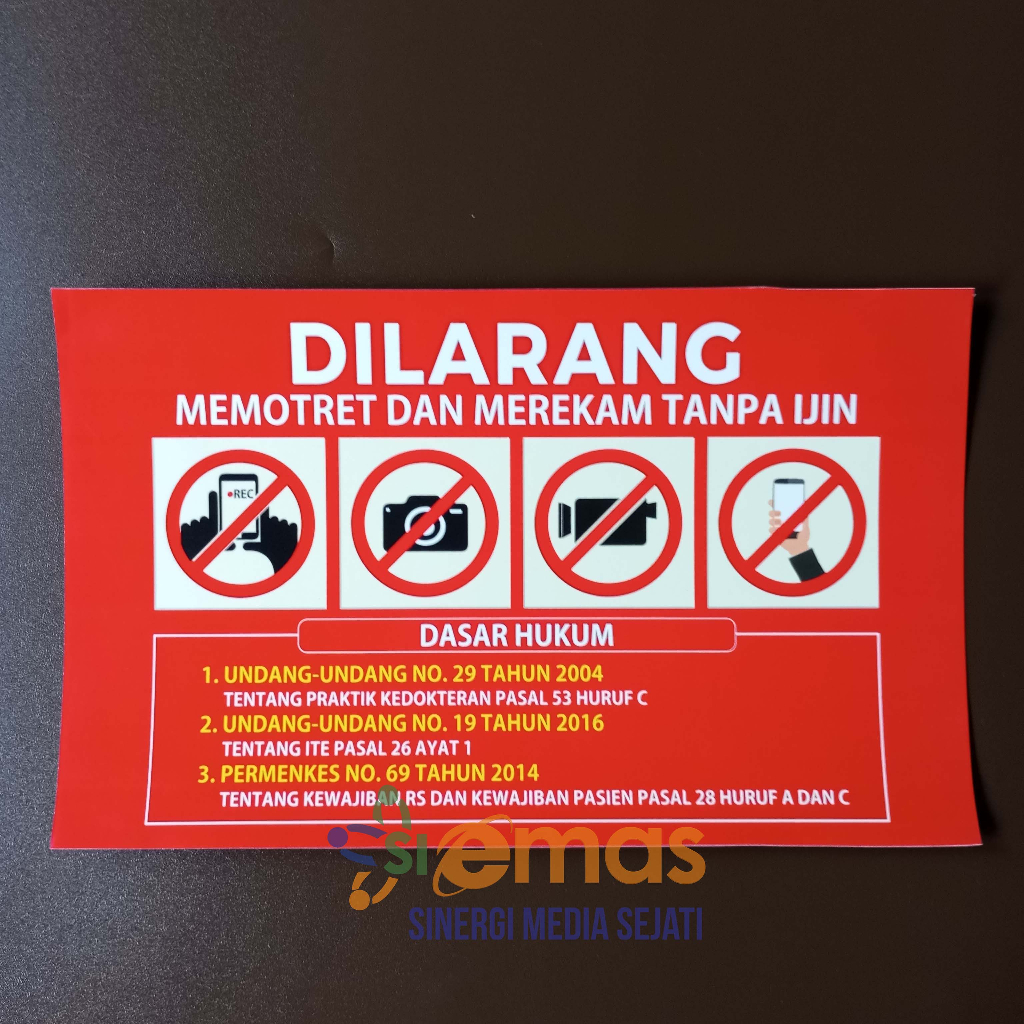 Stiker Dilarang Memotret dan Merekam | Sticker Larangan Memotret | Stiker Jangan Memotret Merekam