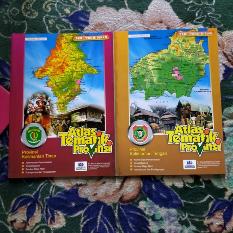 ORIGINAL BUKU PETA ATLAS TEMATIK PROVINSI KALIMANTAN TIMUR KALIMANTAN TENGAH