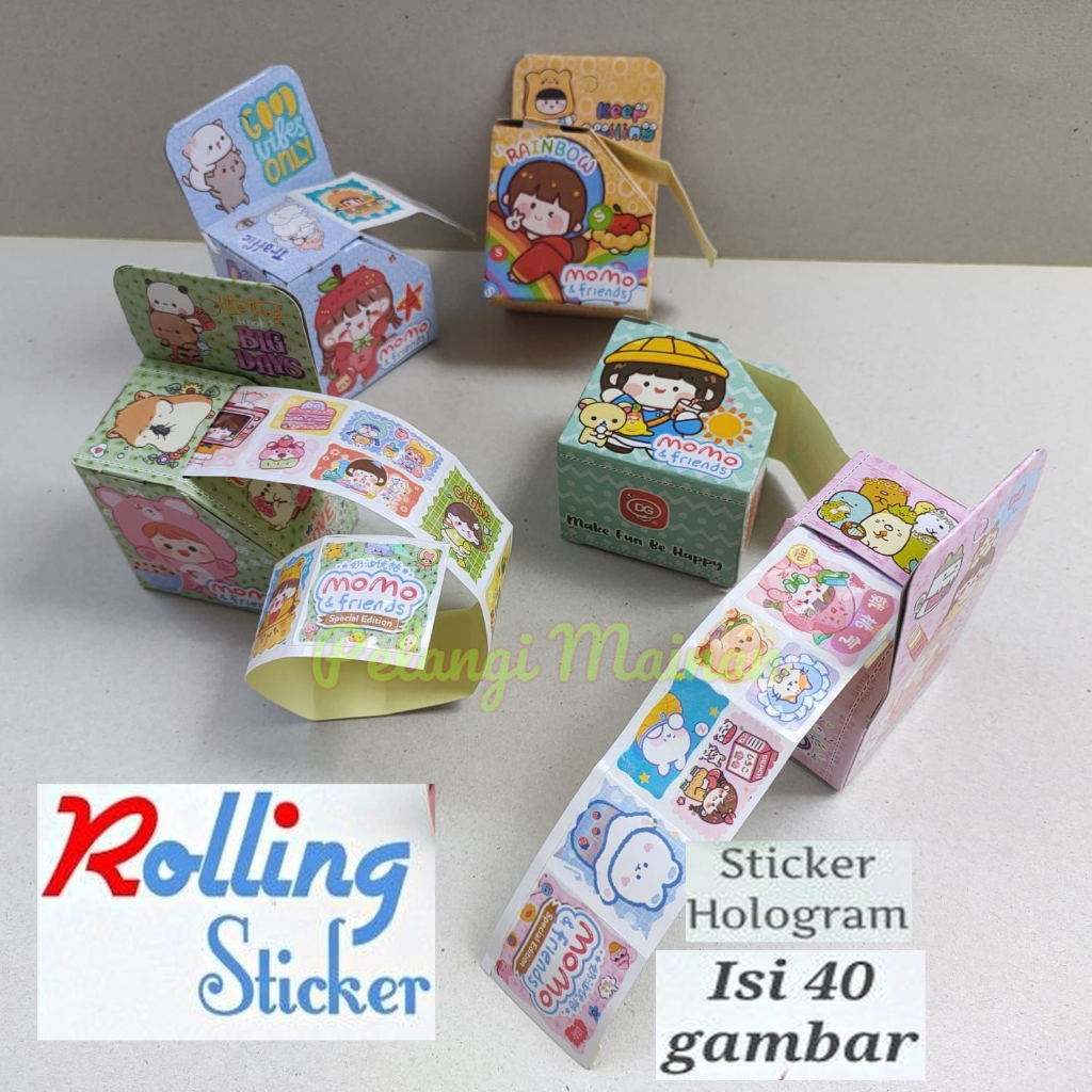 

Rolling Sticker - Stiker Roll Terbaru - Mainan Anak Stiker Hologram Versi Momo