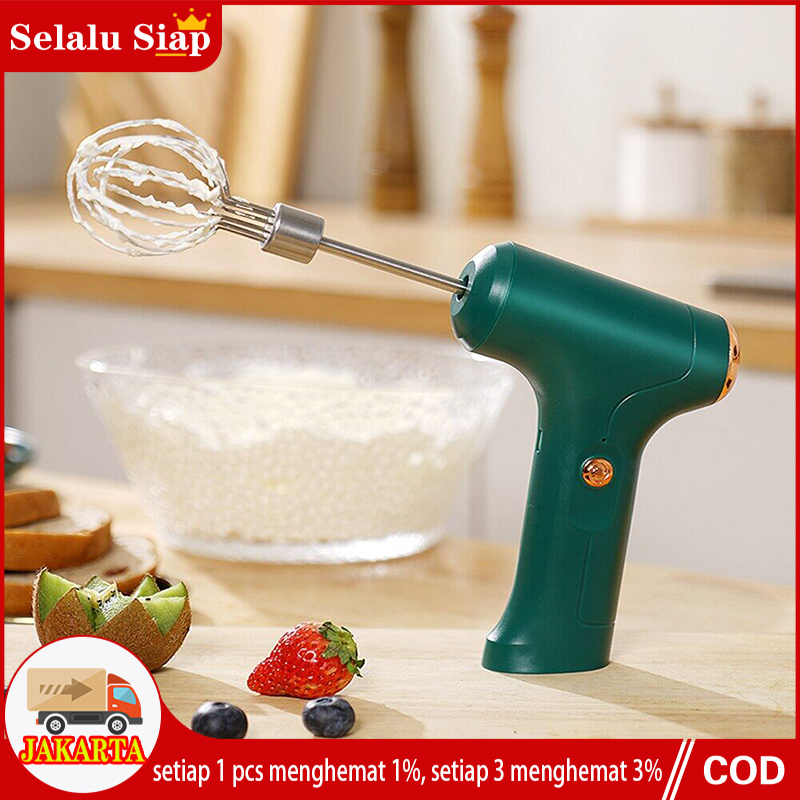 Mixer Tangan Mini Tanpa Kabel USB Rechargeable Hand Mixer 2 Pengocok yang Dapat Dilepas
