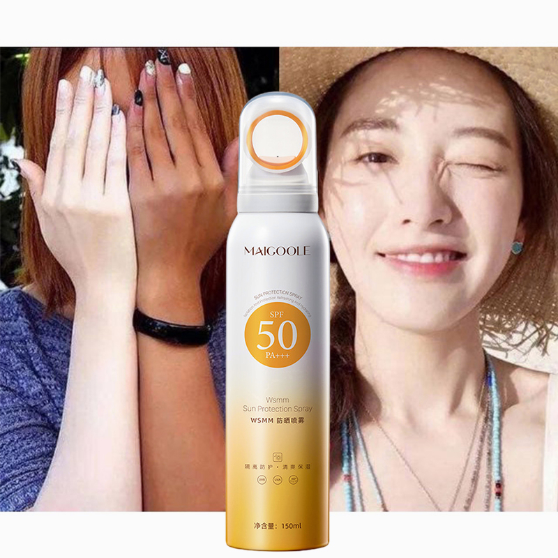 Sunscreen spray Semprotan tabir surya Pemutih tubuh SPF50 PA++++ 150ML ALL DAY LIGHT SUNSCREEN MIST Sunscreen Spray Isolation Face and Body Protection Efektif memblokir UVA UVB Niacinamide Hyaluronic Moisturizing Memutihkan kulit