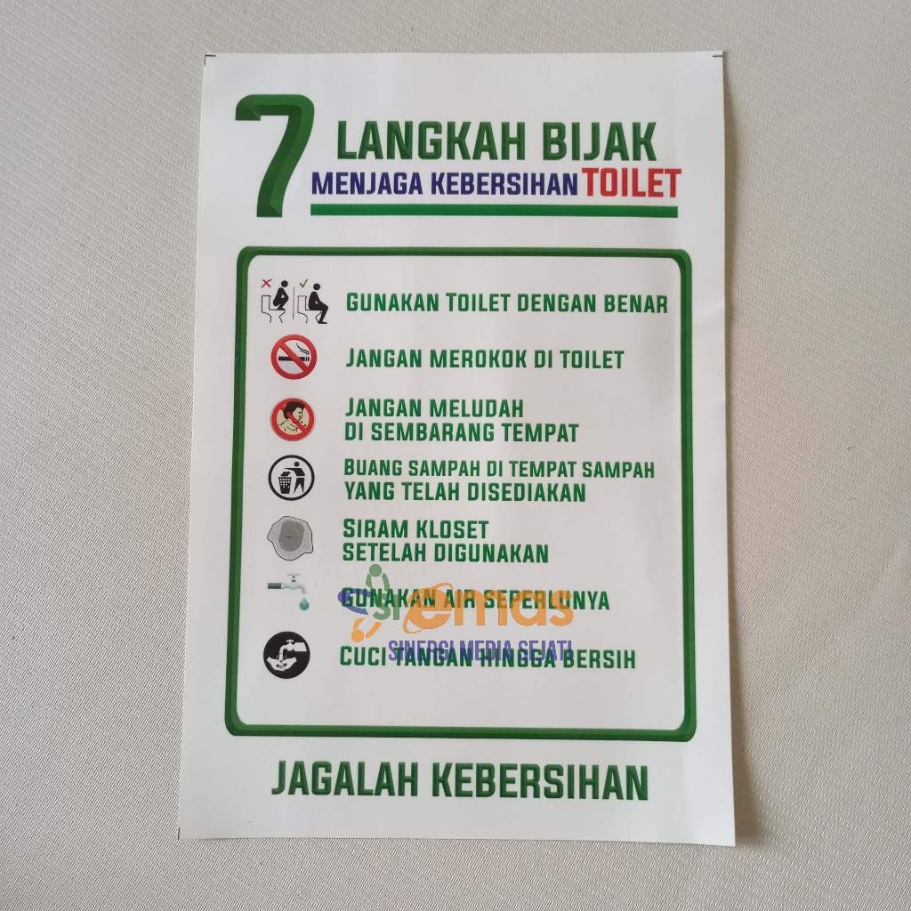 Sticker Kebersihan Toilet | Stiker Menjaga Kebersihan Toilet