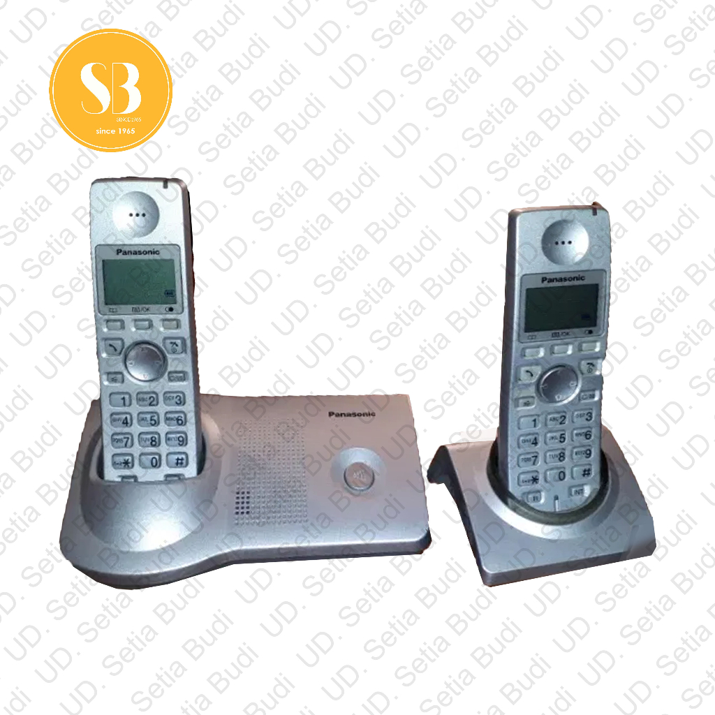 Telepon Cordless Isi 2 Panasonic KX-TG7102 Wireless Baru dan Asli