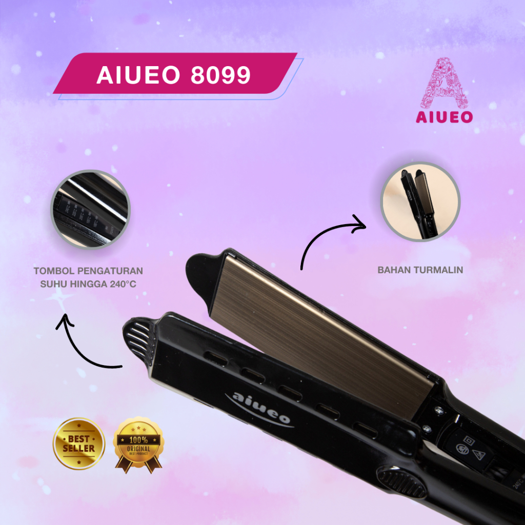 [GARANSI 18BLN] • Catokan Rambut Curly and Hair Straightener AIUEO 8099 3in1 Alat Catok Meluruskan dan Keriting Rambut