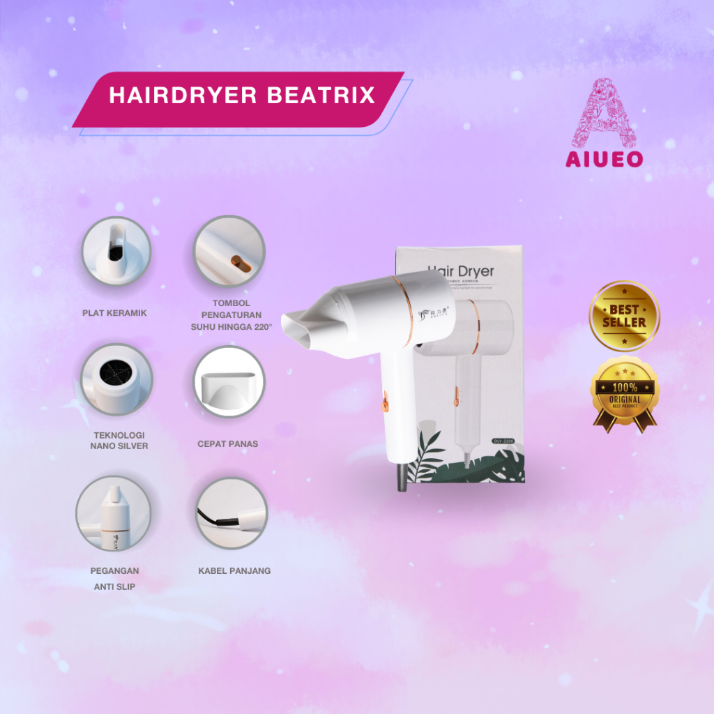 Hair Dryer AIUEO Low Watt Pengering Rambut Profesional Salon Beatrix | Hair Drayer Bebek Murah | Hair Dryer Original promo