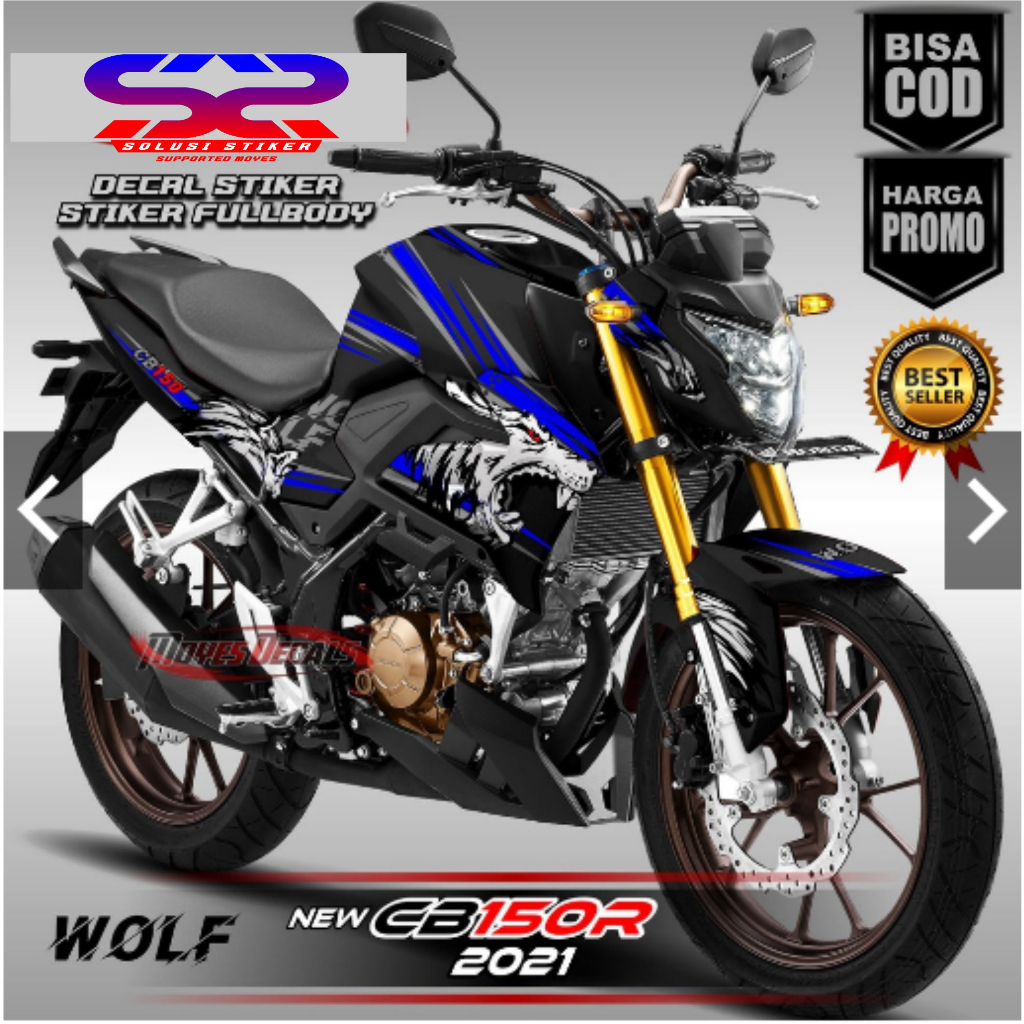Anti Luntur Decal Sticker New CB150R MotifWolf Biru Stiker FullBody