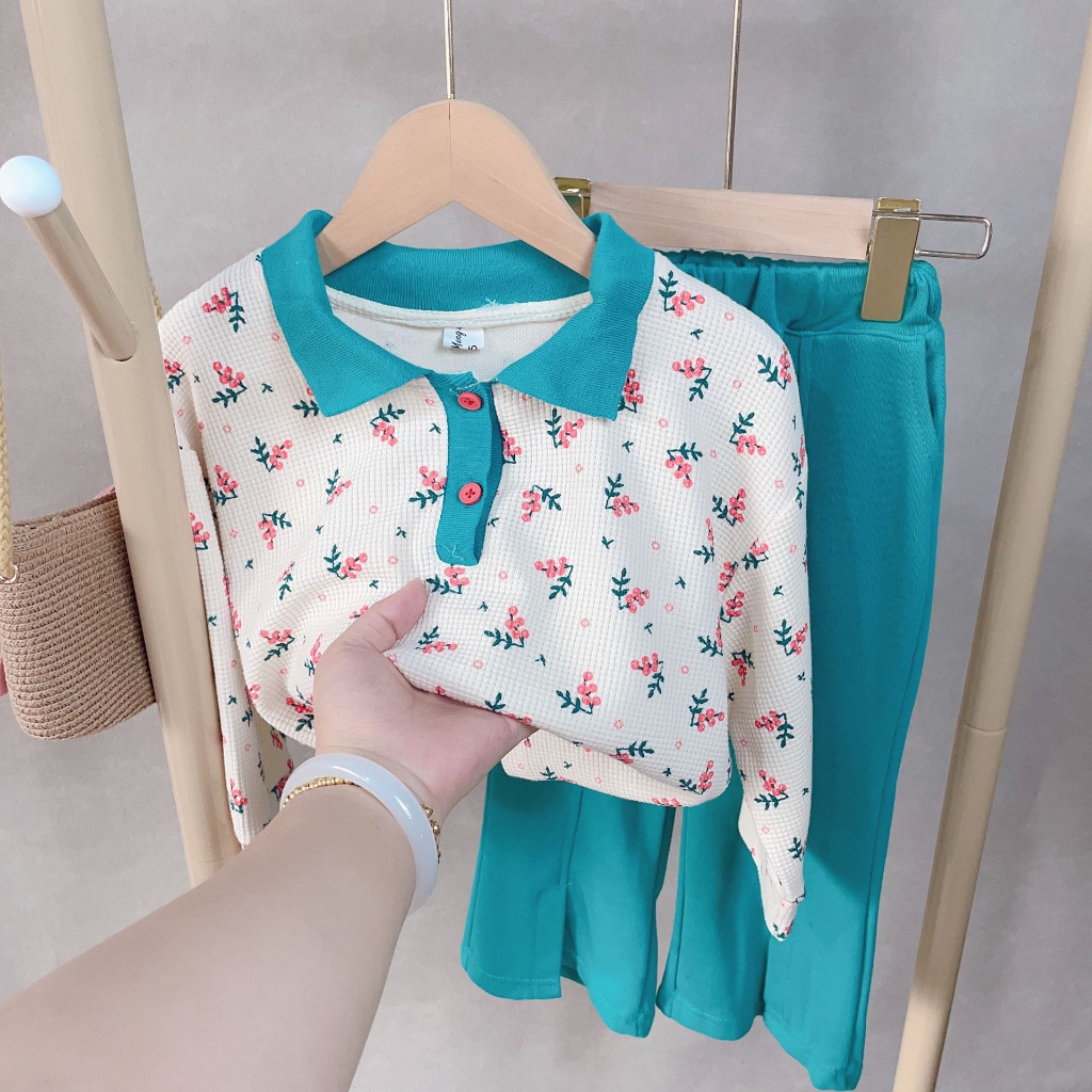 SSP4-Setelan Set Anak Perempuan Panjang Korean + Celana Cutbray Tosca