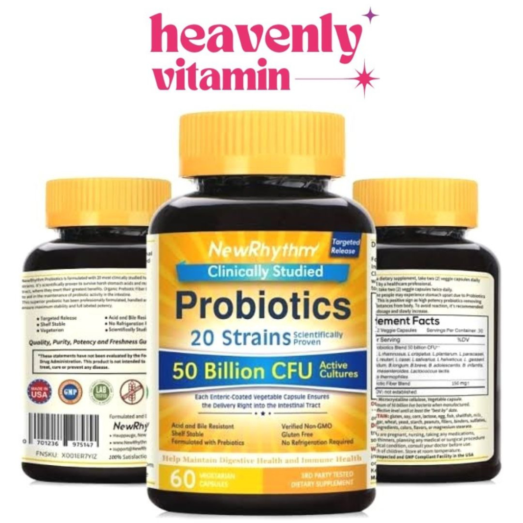ORIGINAL New Rhythm NewRhythm Probiotics 50 Billion CFU - 60 Capsules - ORI