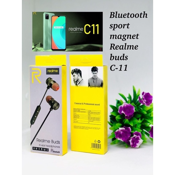 GROSIR HANDSFREE BLUETOOTH SPORT REALME SPORT MAGNETIC C11 GOOD QUALITY BY SMOLL