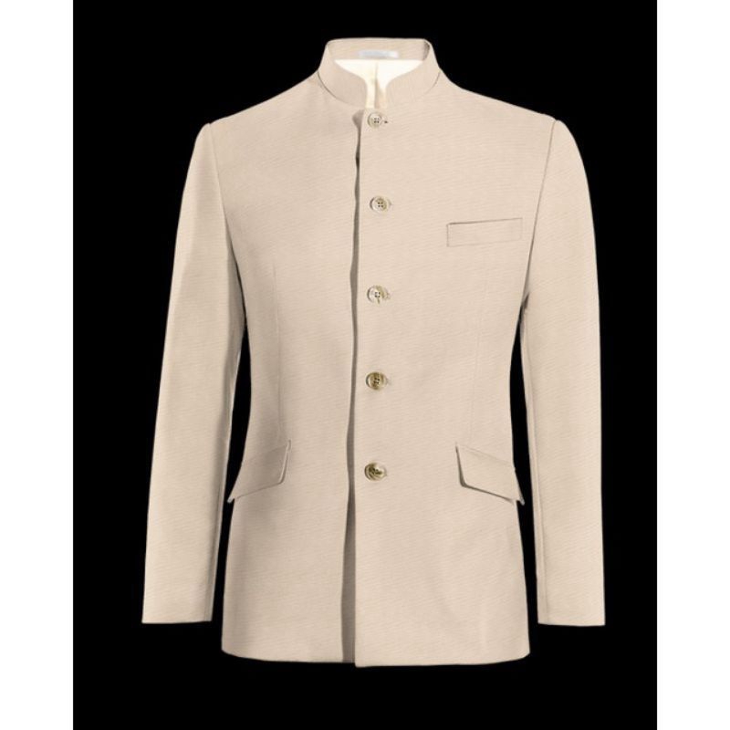 Jas koko mandarin cream/Blazer mandarin pria/Jasko pria cream