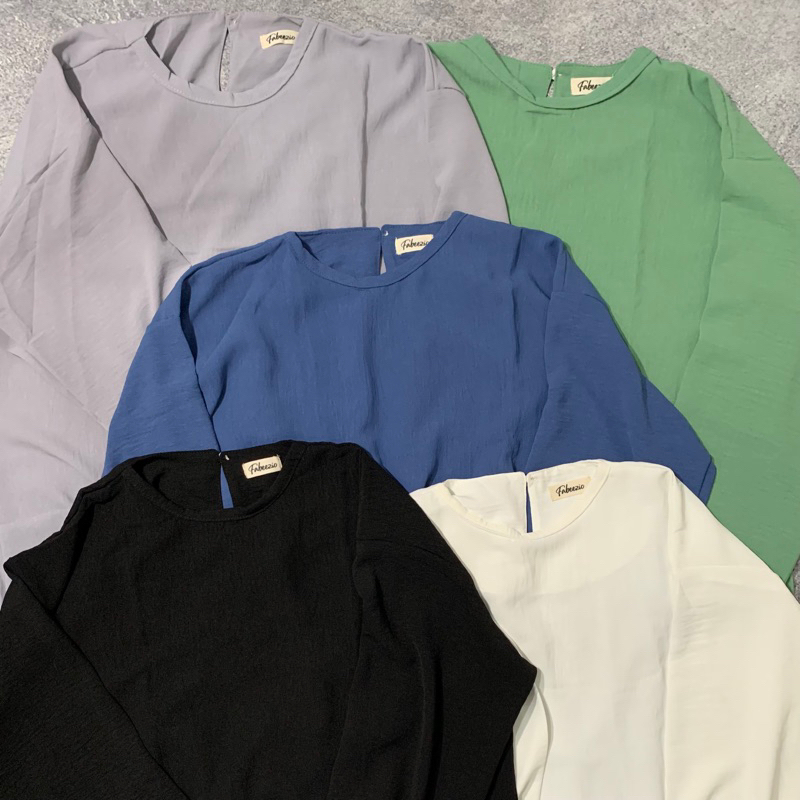 Blouse Tunik Crinkle Wanita - Fabeezio